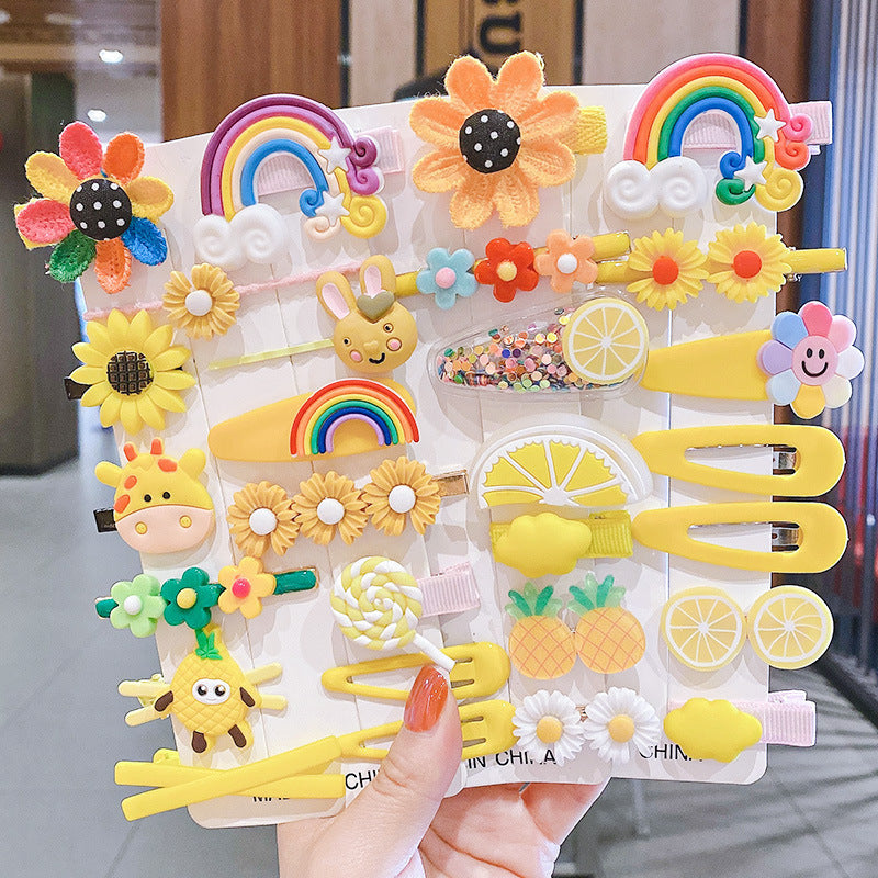 Wholesale Children's Flower Side Clip Colorful Cute Princess Candy Color Hair Clips